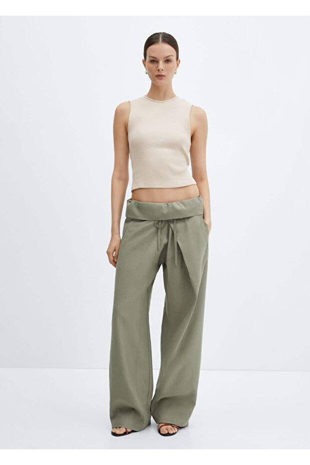 Pamuklu askılı bluz - 2