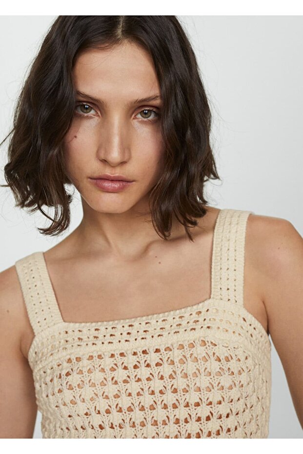 Askılı kroşe bluz - 5