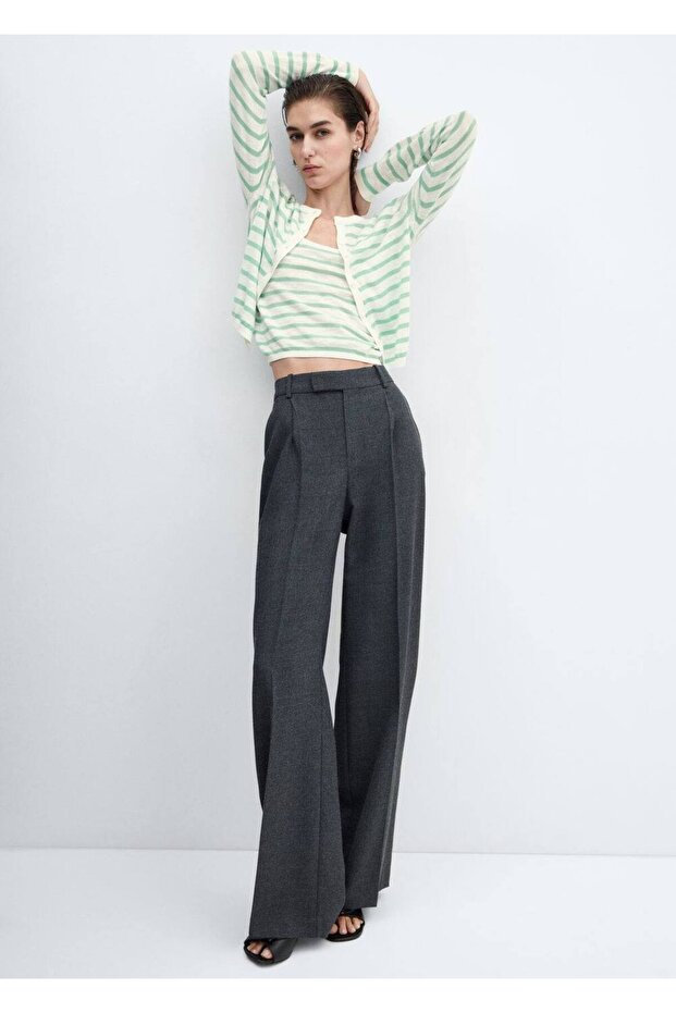 Çizgili Triko Bluz - 7