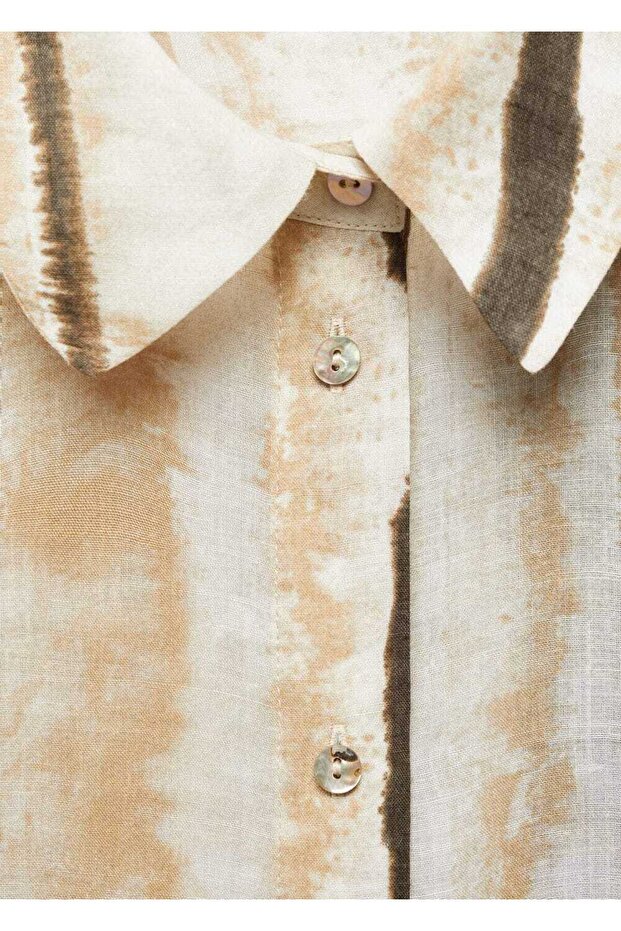 Desenli %100 rami gömlek - 6