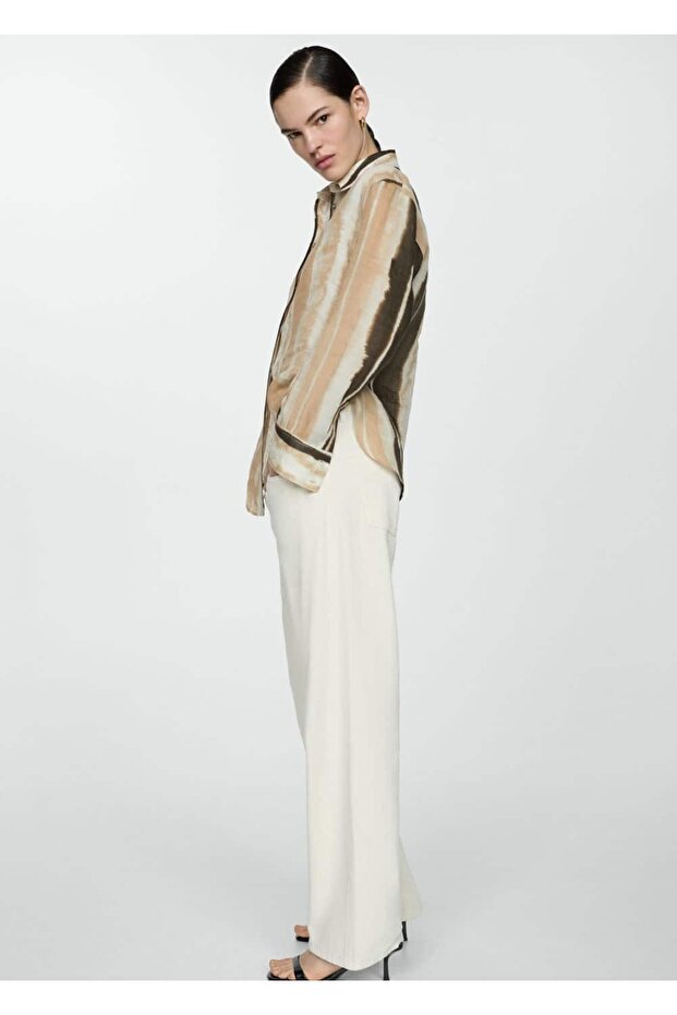 Desenli %100 rami gömlek - 7