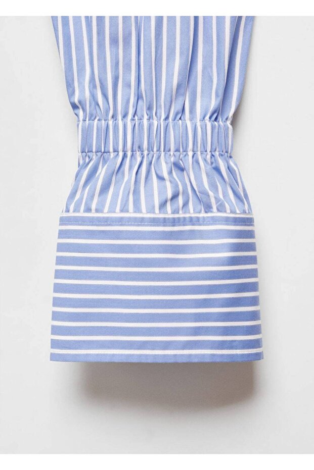 Çizgili crop gömlek - 6