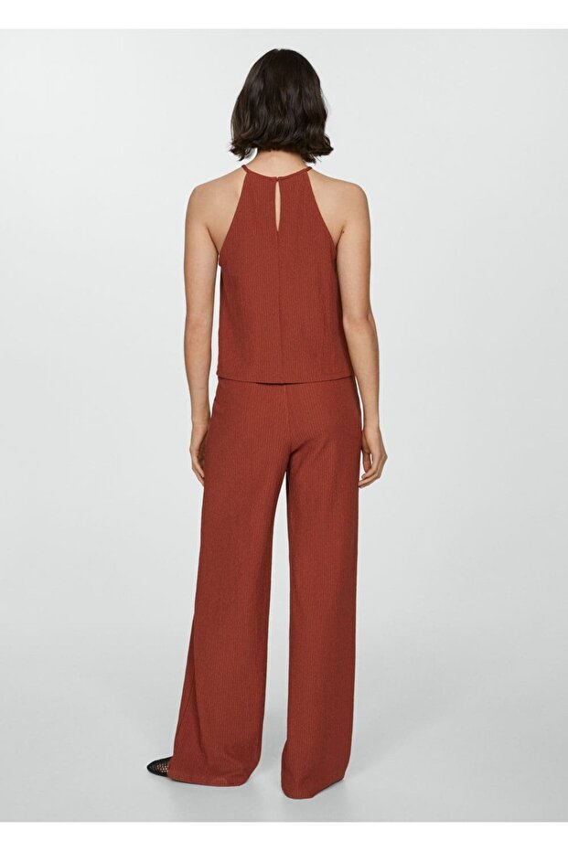 Wideleg dokuma pantolon - 4