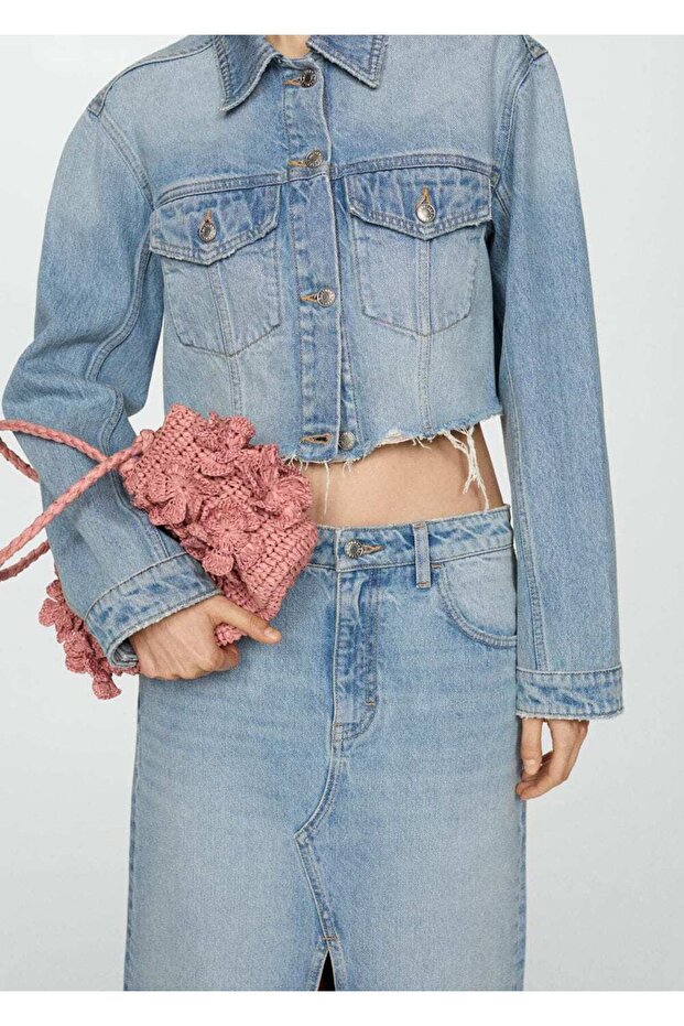 Dikişsiz Denim Etek - 8