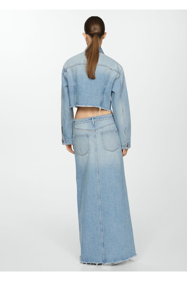 Dikişsiz Denim Etek - 4