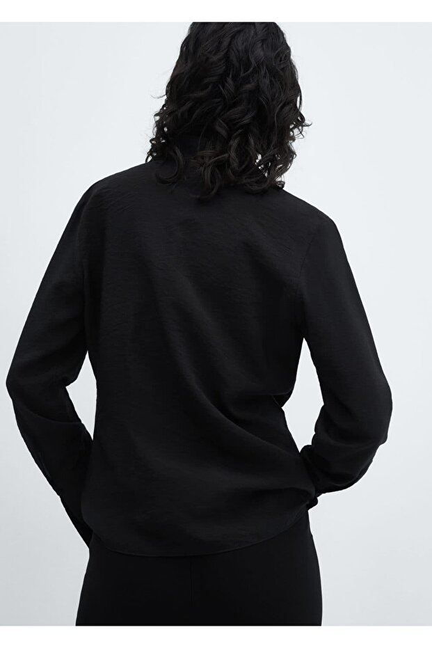 Fiyonklu dökümlü bluz - 4