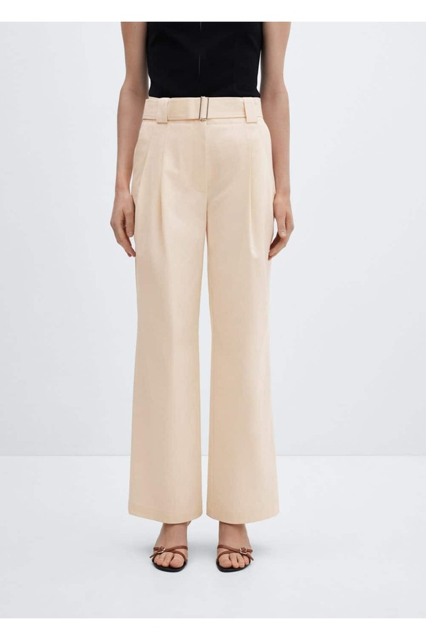 Kemerli pensli pantolon - 1
