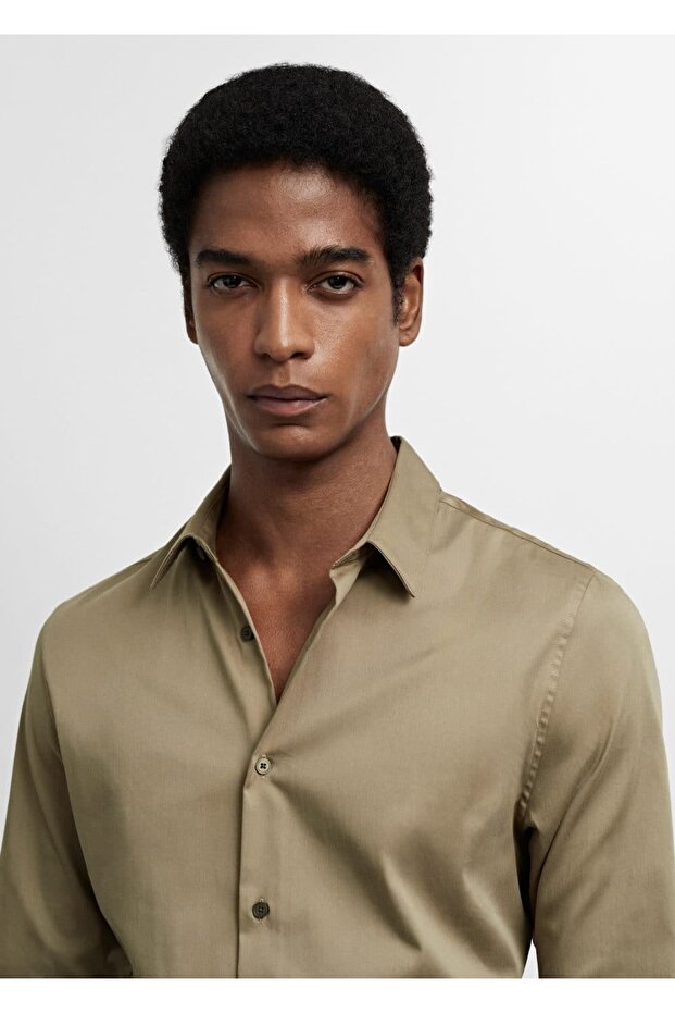 Süper slim fit poplin gömlek - 5