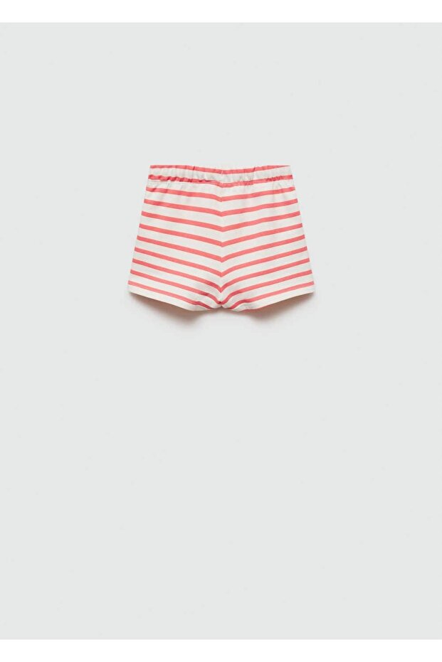 Çizgili Pamuklu Şort - 2