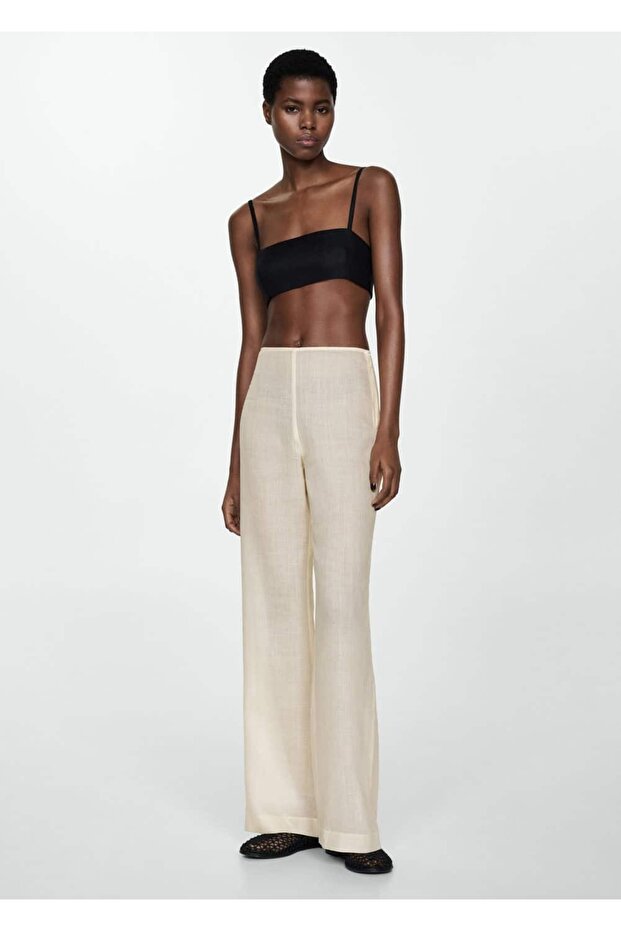 %100 Rami Düz Kesim Pantolon - 7