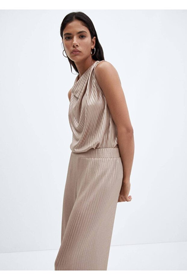 Elastik belli wideleg pantolon - 5