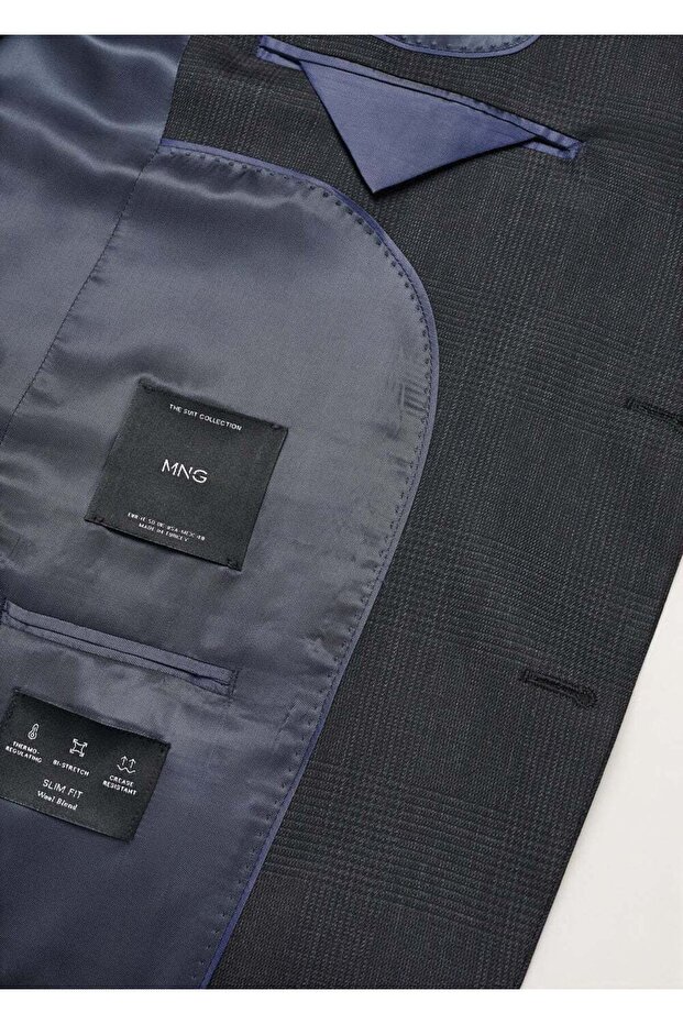 Slim Fit Cold Wool Blazer Jacket - 6