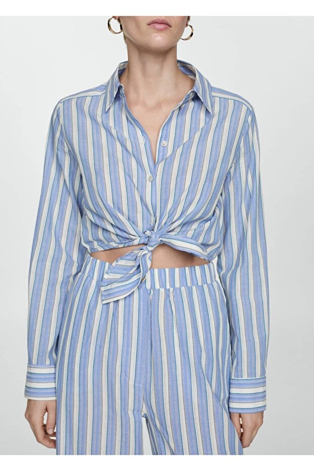 Çizgili gömlek tulum - 7