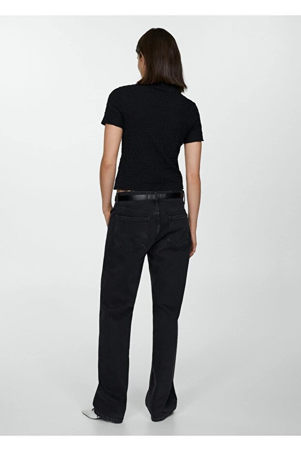 Pamuklu dokuma tişört - 4