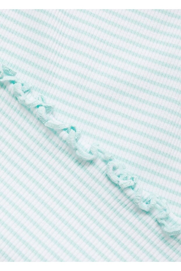 Askılı çizgili tişört - 4