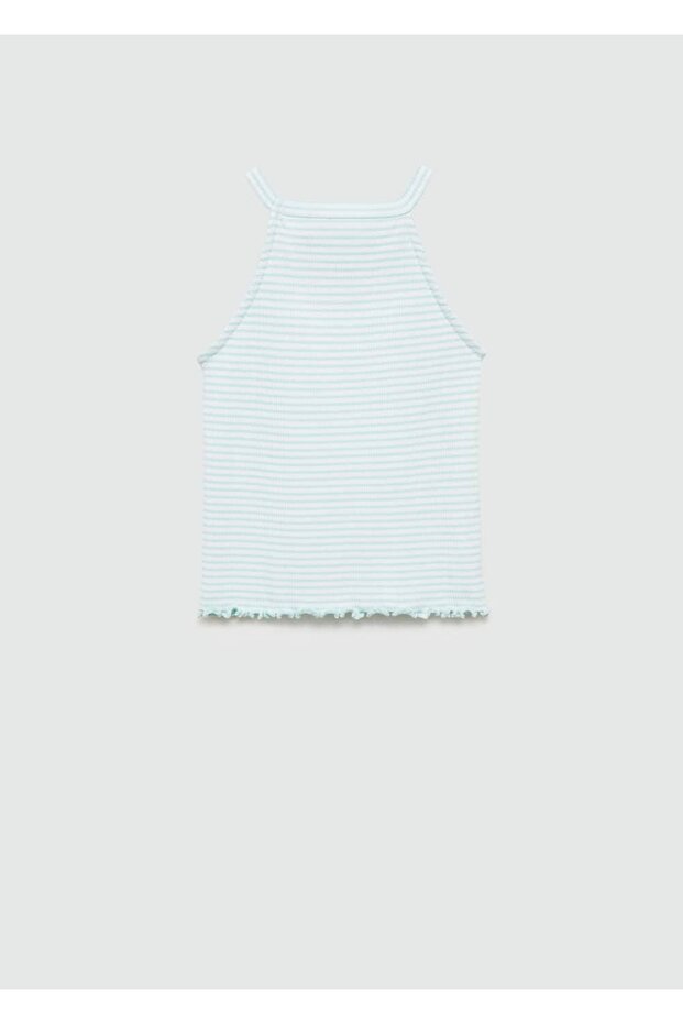 Askılı çizgili tişört - 2