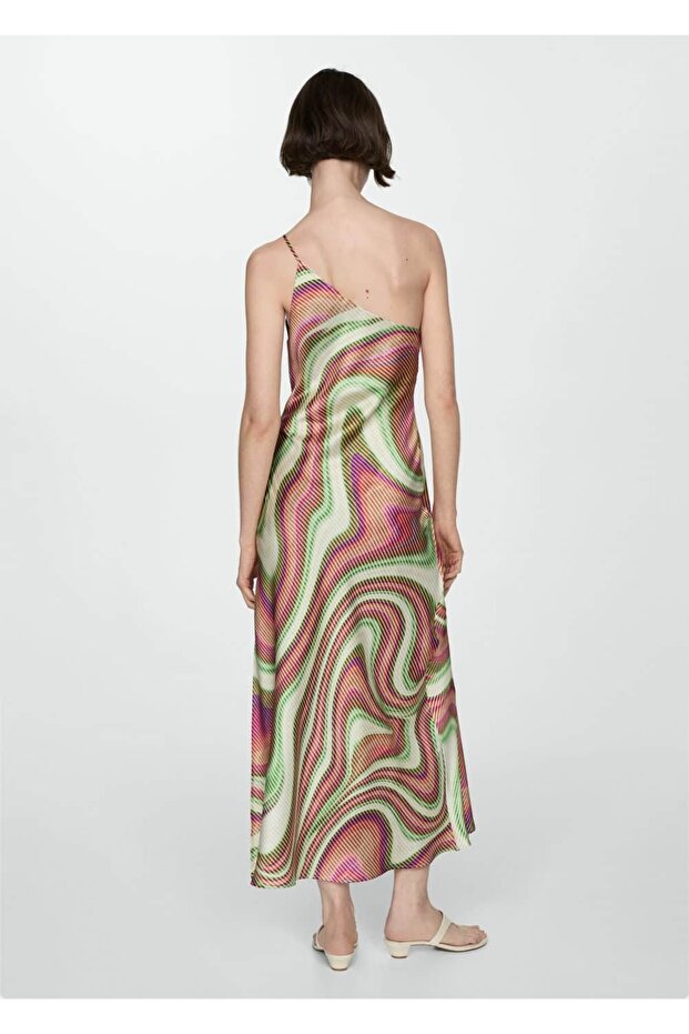 Gemustertes Satinkleid - 4