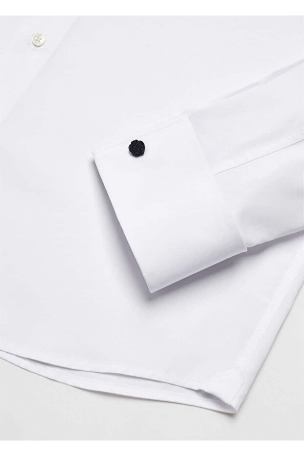 Normal kesim manşetli gömlek - 8