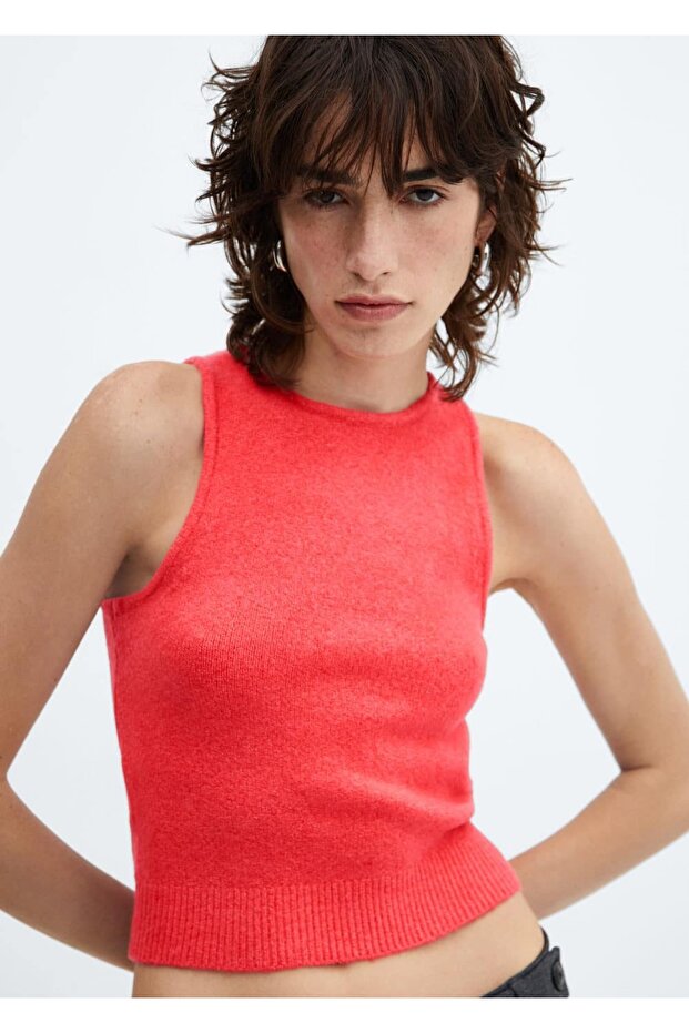 Askılı triko bluz - 5