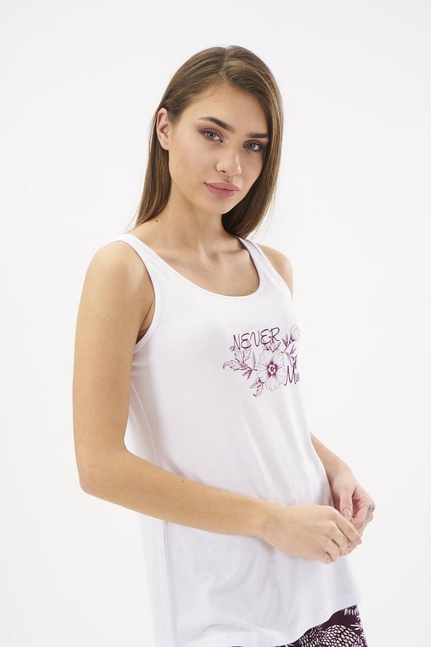 Kadın Bordo Desenli Askılı Şort Takım 22235 - 5