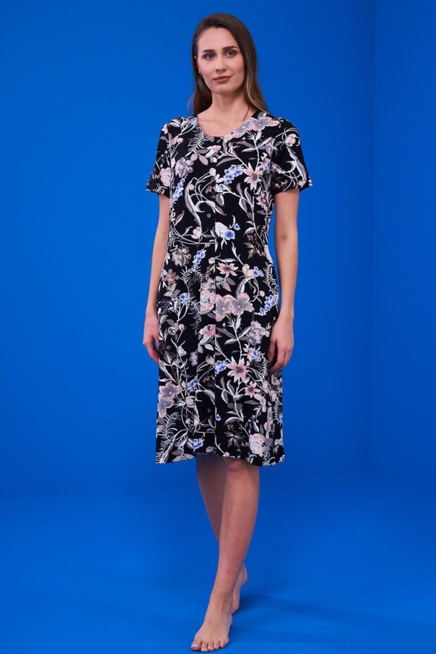 Women's Patterned Buttoned Nightgown