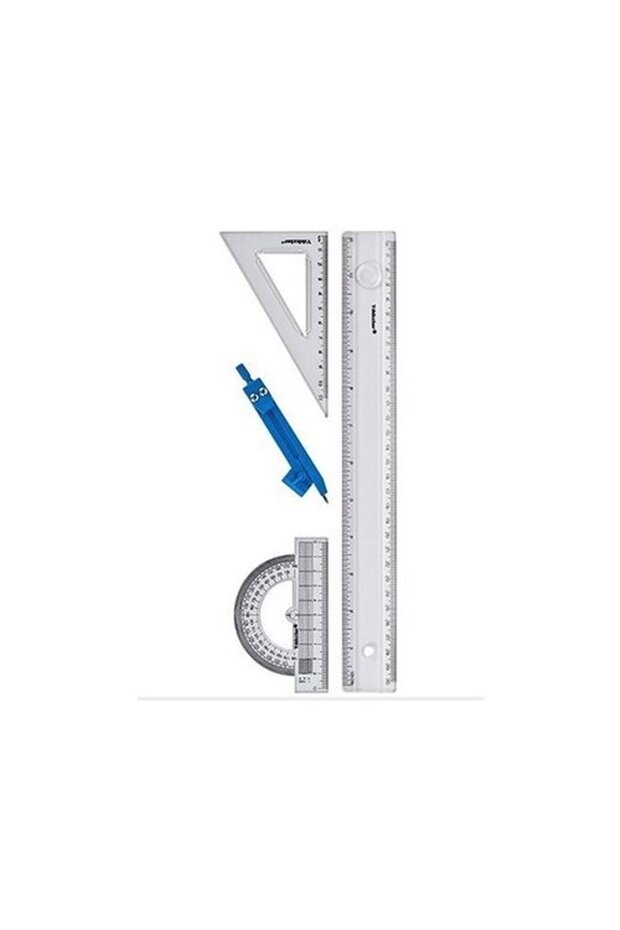 Transparent Stars Drawing Set with Compasses Ruler Set Code 19 - 1