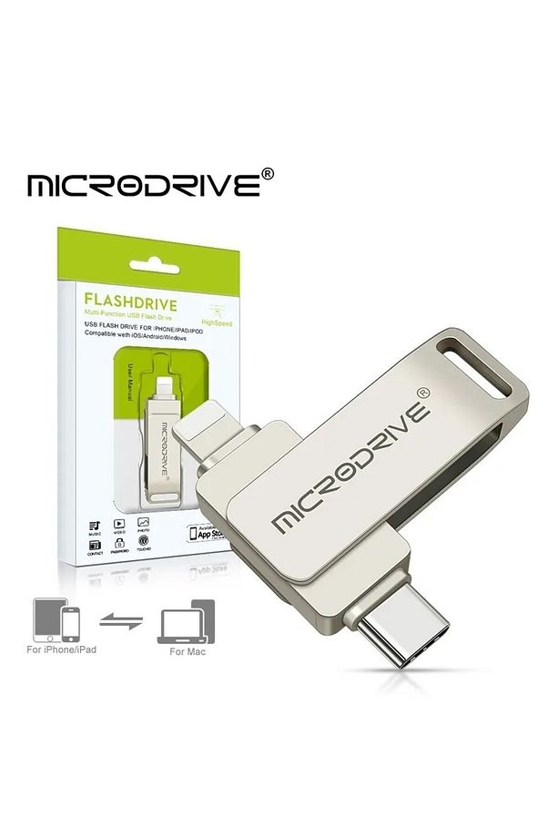 64gb. Iphone Lightning Ve Type-c Flash Bellek Otg Çift Taraflı Metal Sağlam Orginal - 1