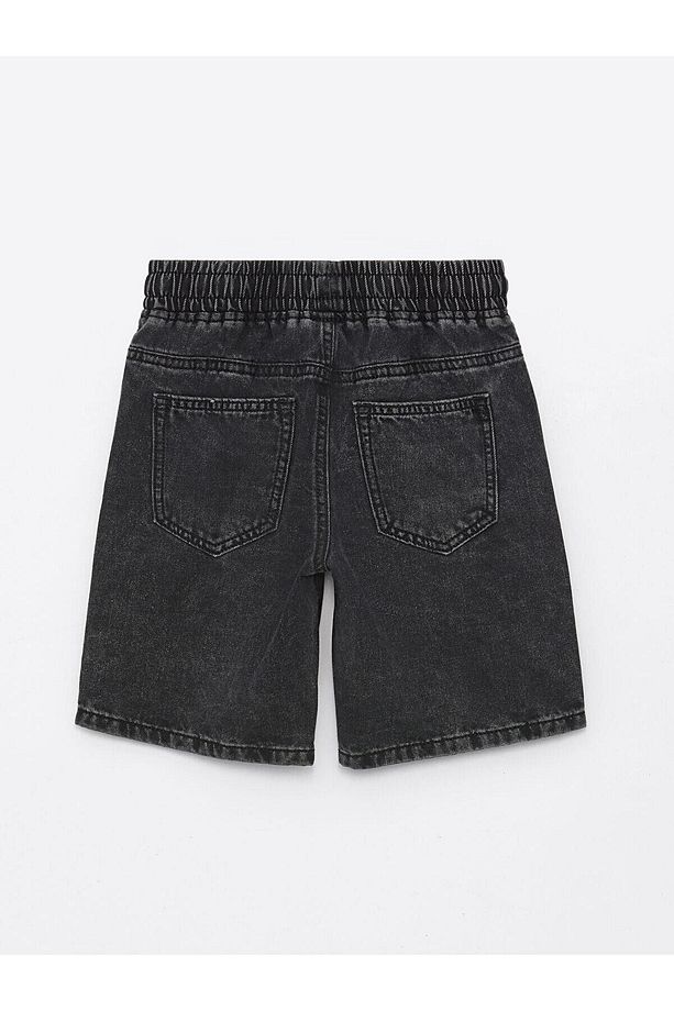 LCW Kids Antrasit Yıkamalı Rahat Kalıp Beli Lastikli Erkek Çocuk Jean Şort - 2