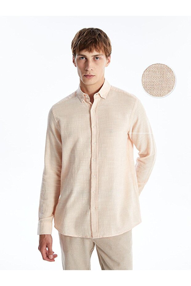Southblue Salmon Regular Fit Long Sleeve Dobby Men's Shirt (S4)