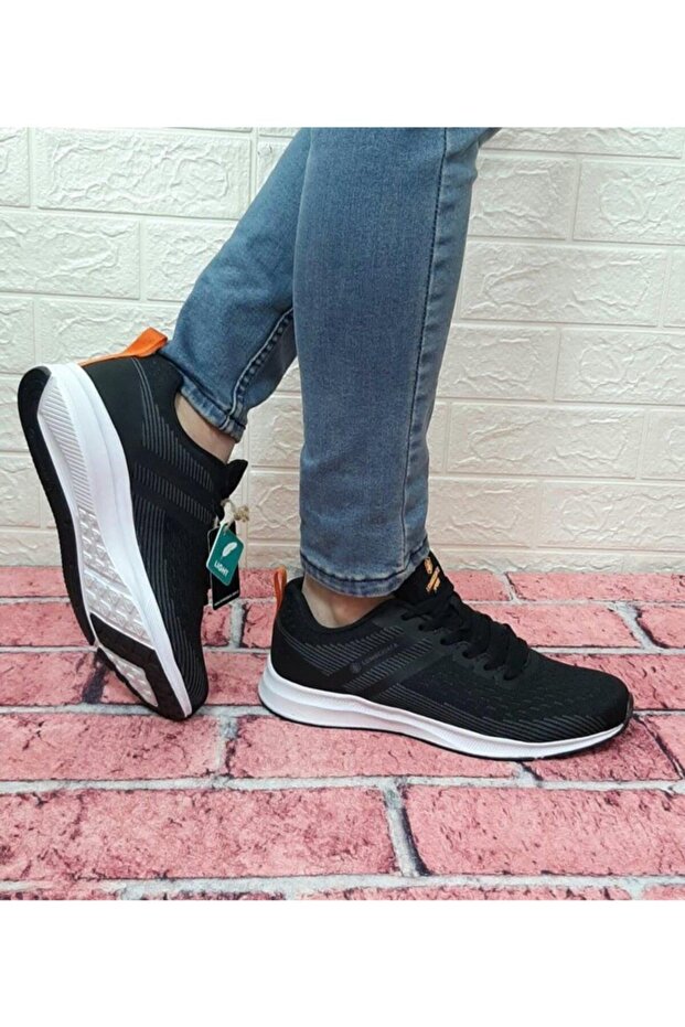 Strong Siyah Hafif İthal Faylon Taban Athletıc Koşu Rahat Spor Ayakkabı - 4