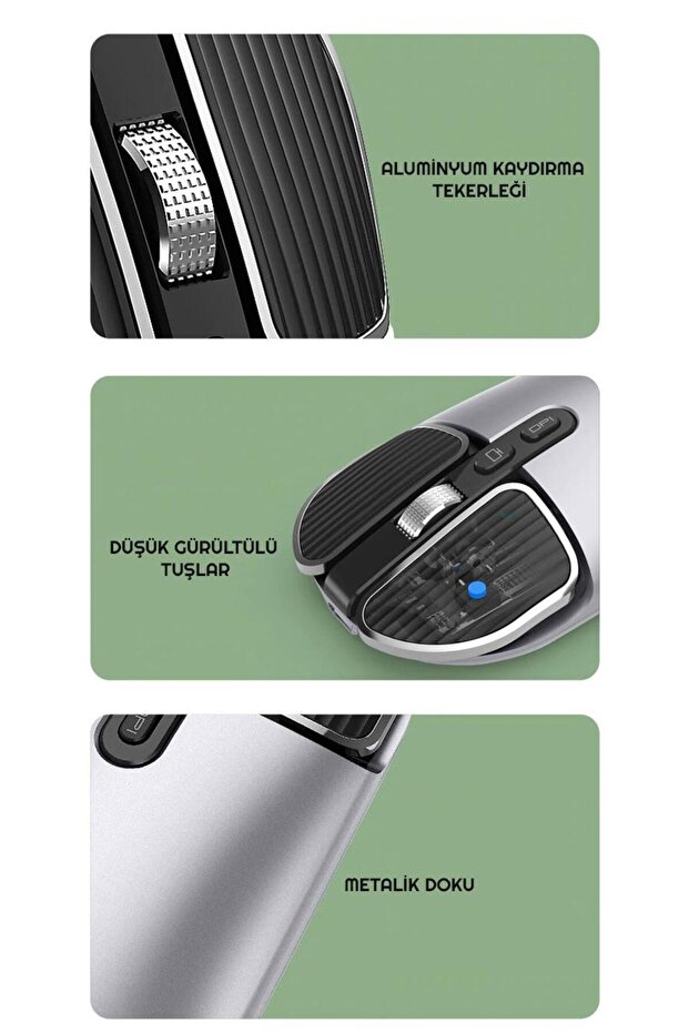M203 Bluetooth Ve 2.4 Ghz Şarjlı Ergonomik 1600 Dpı Mouse - 7