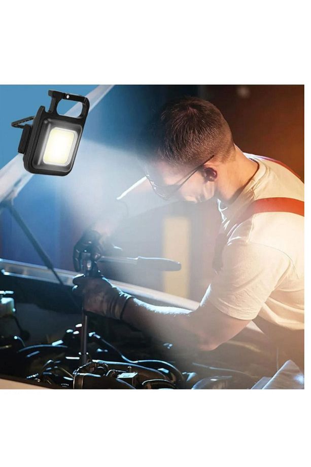 Rechargeable Keychain Light Şarj Edilebilir Şarjlı Mini Mıknatıslı El Feneri Anahtarlık Tirbuşon - 3
