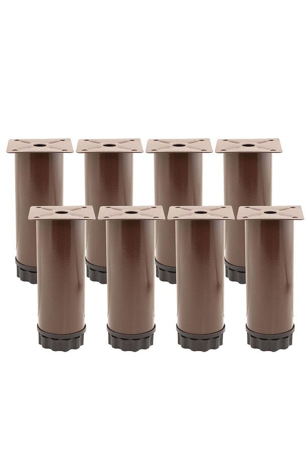 Ayarlanabilir Mobilya Kanepe Baza Koltuk Metal Destek Yükseltici Kahve Ayağı 12 cm Ayakları 8 Adet - 6