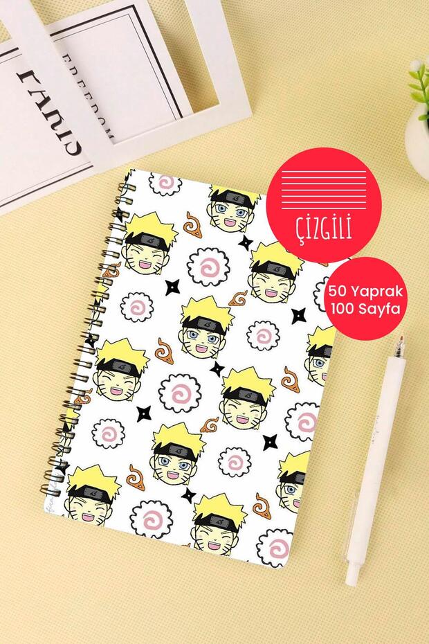 Naruto Themed A5 Spiral Bound School Notebook 50 Sheets 100 Pages - Ruled