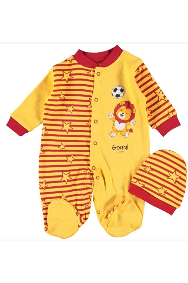 Baby Yellow Red Lion Fan Jumpsuit