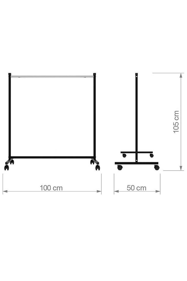 Ekonomik Tek Katlı Tekerlekli Askılık Elbise Askılığı Orta Stand - 4