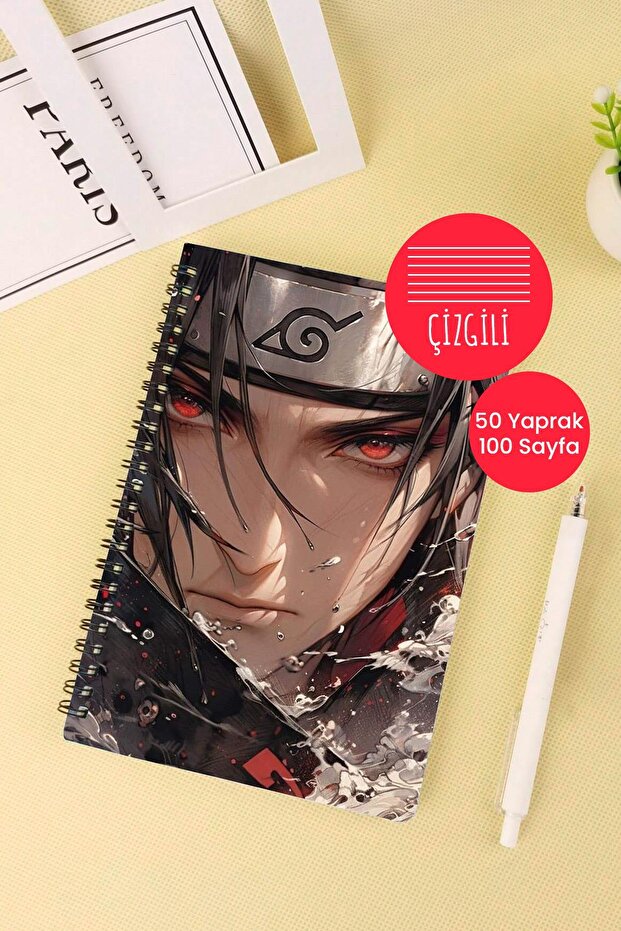 Itachi Themed A5 Spiral School Notebook 50 Sheets 100 Pages - Ruled