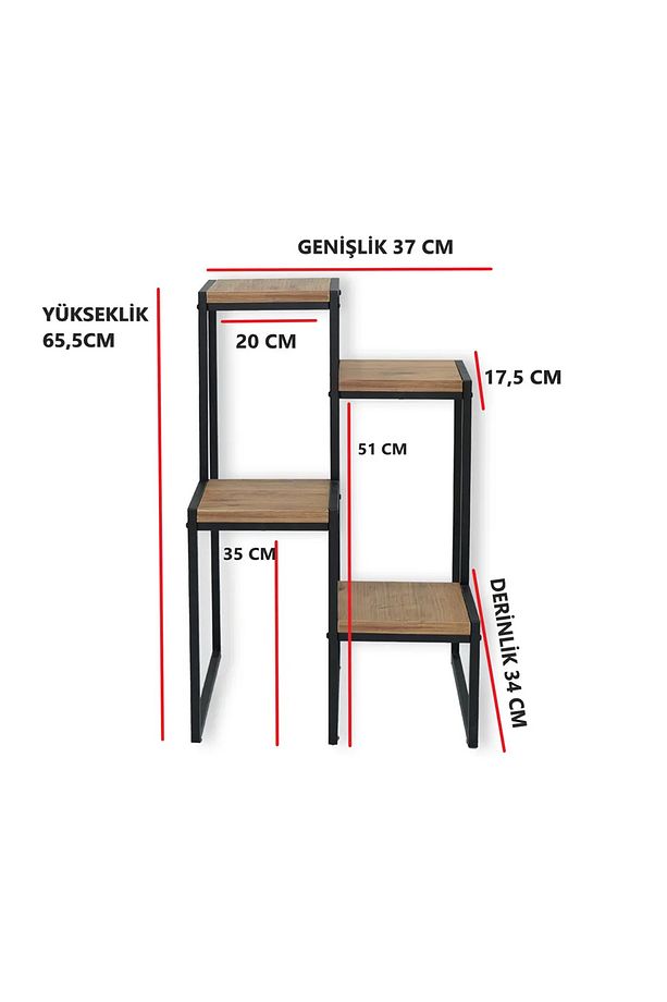 Çiçek Standı Saksı Standı Çiçeklik Raf Bitki Rafı 2144 - 4