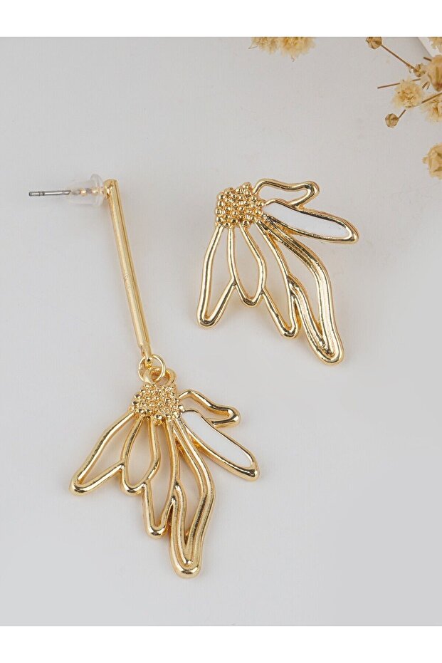 White and Floral Special Design Women's Earrings