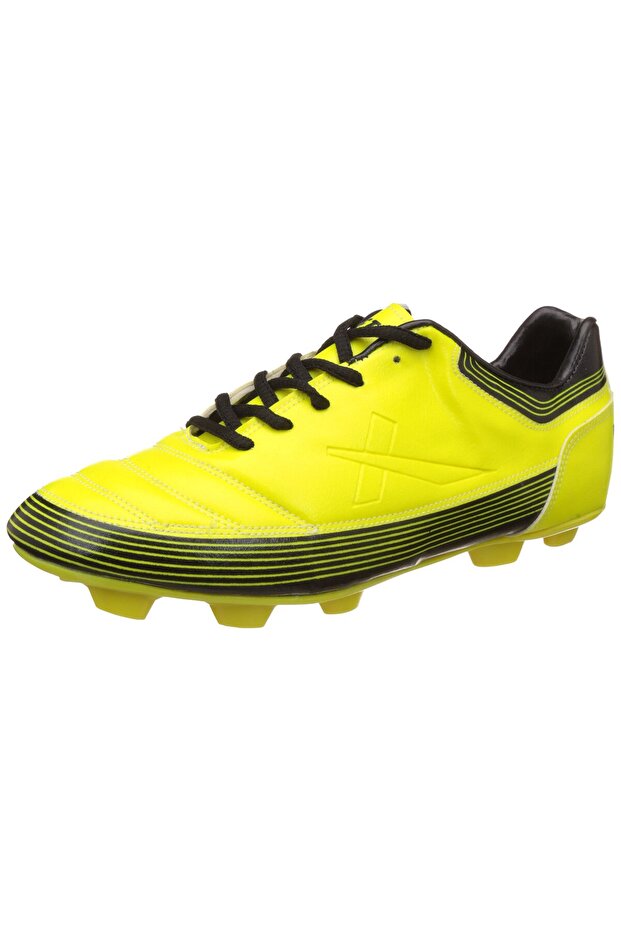 Chaser Football Shoes (Yellow/Black, 8 UK/ 9 US / 42 EU) | Leather | Moulded Insole