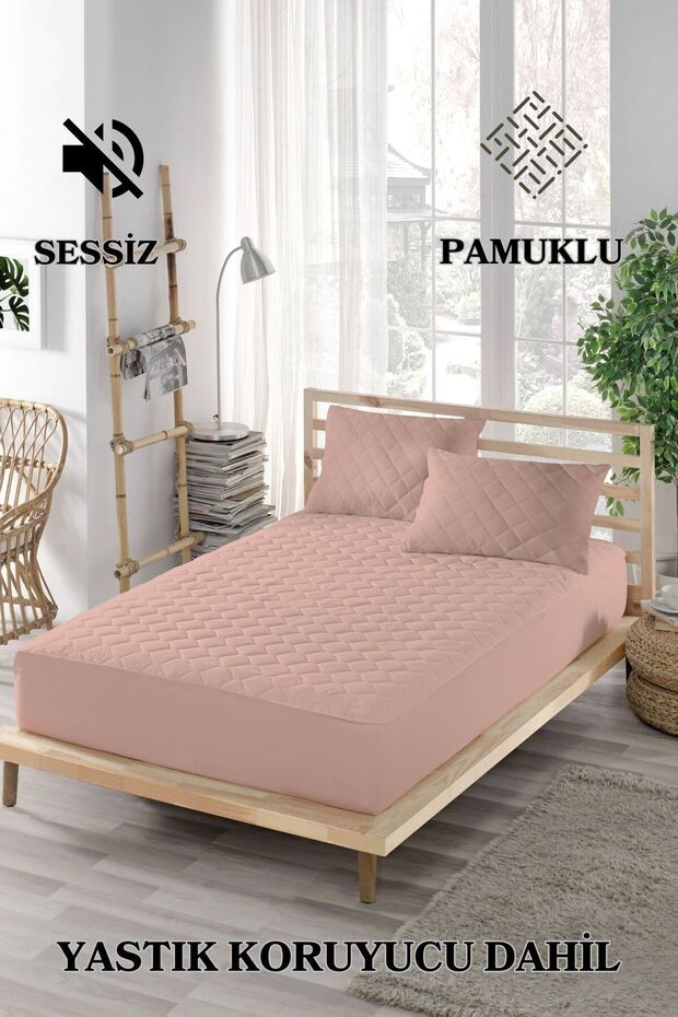 Mattress Mattress Set Colorful-100% Cotton-Silent-3 Pieces-Quilted-Pillow Mattress-Pink