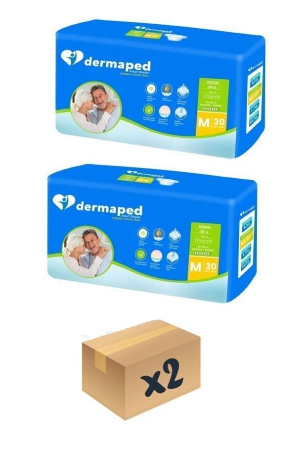 Adult Patient Diapers with Waistband Medium Size (m) Super Absorbent Advantage Package 30*2 60 Pieces