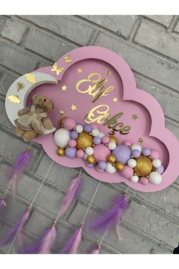 45 Cm Ledli Bulut Bubble Ayıcıklı Bebek Kapı Ve Duvar Süsü - 2