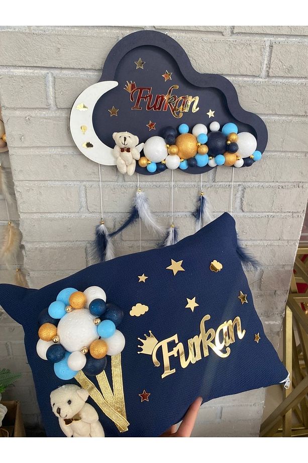 Bubble Bebek Kapı Süsü Yastık Set Hastane Doğum Odası - 3