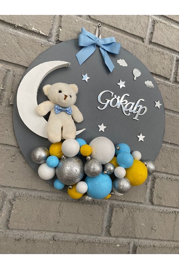 30 cm Yuvarlak Bubble Bebek Kapı Süsü Hastane Doğum Odası - 2