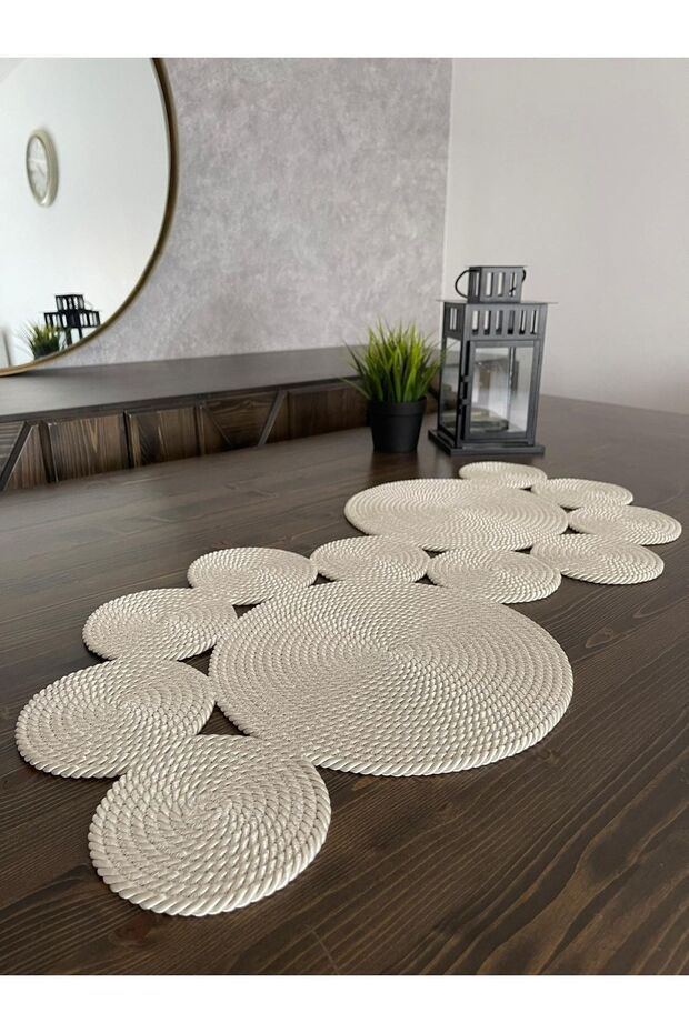 Ecru Runner / Table / Living Room Coffee Table Cover (100X45)