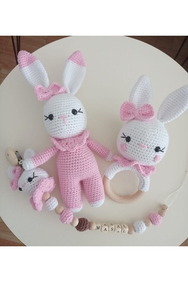Amigurumi Organic Knitted Toy Rabbit Set