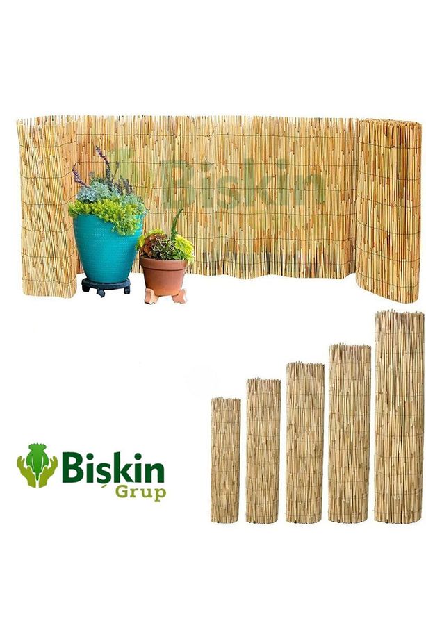 Doğal Kamış Hasır Çit 1 Metre x 1 Metre Balkon Çiti, Hasır Bambu Çit, Bahçe Çiti ve Gölgelik - 3