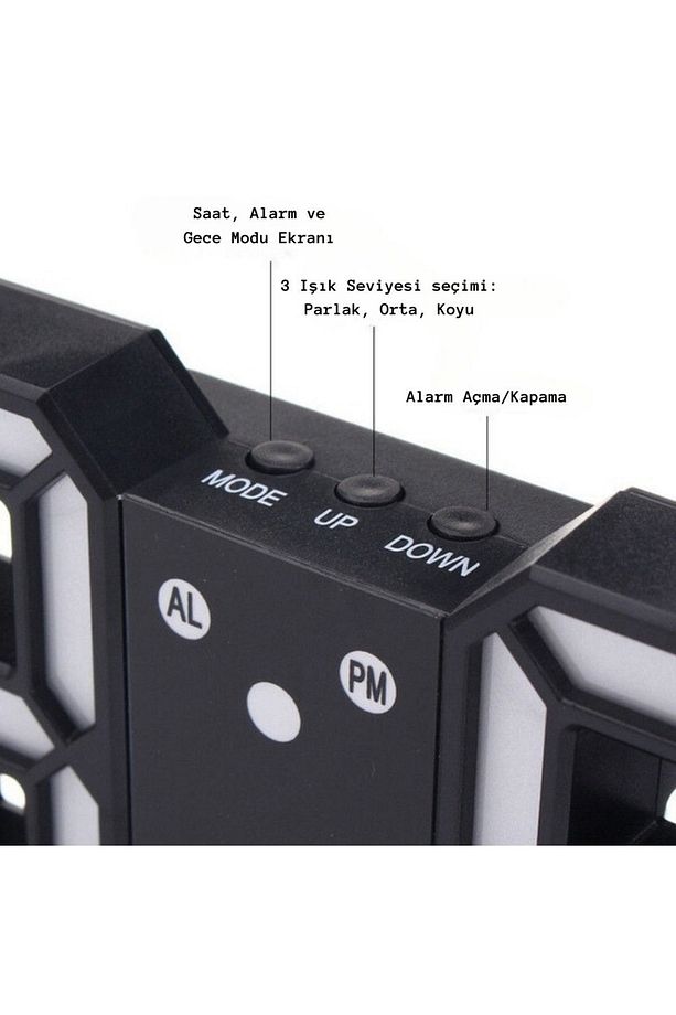 Yeni Nesil Dekoratif Dijital 3d Led Masa Duvar Çalar Saati Takvim Termometre - 4