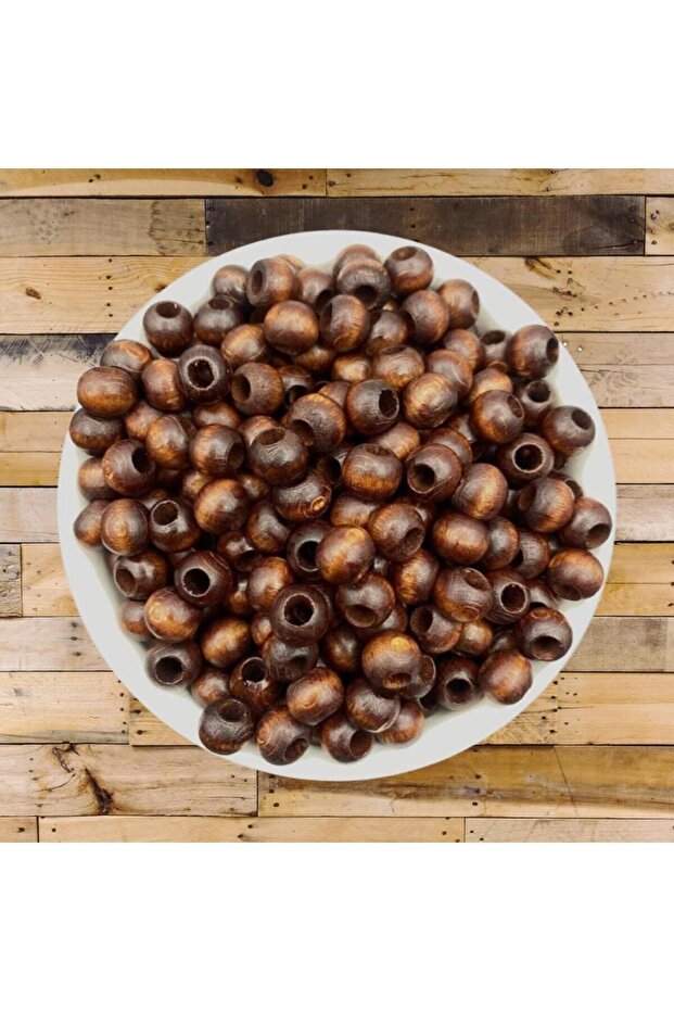 10 mm Brown Wooden Beads - ( 100 Pieces )